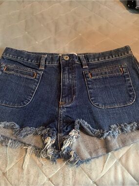 GAP Dark Blue Frayed Hem Denim Shorts